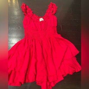 URBAN OUTFITTERS-Rosie Smocked Tiered Ruffle Romper